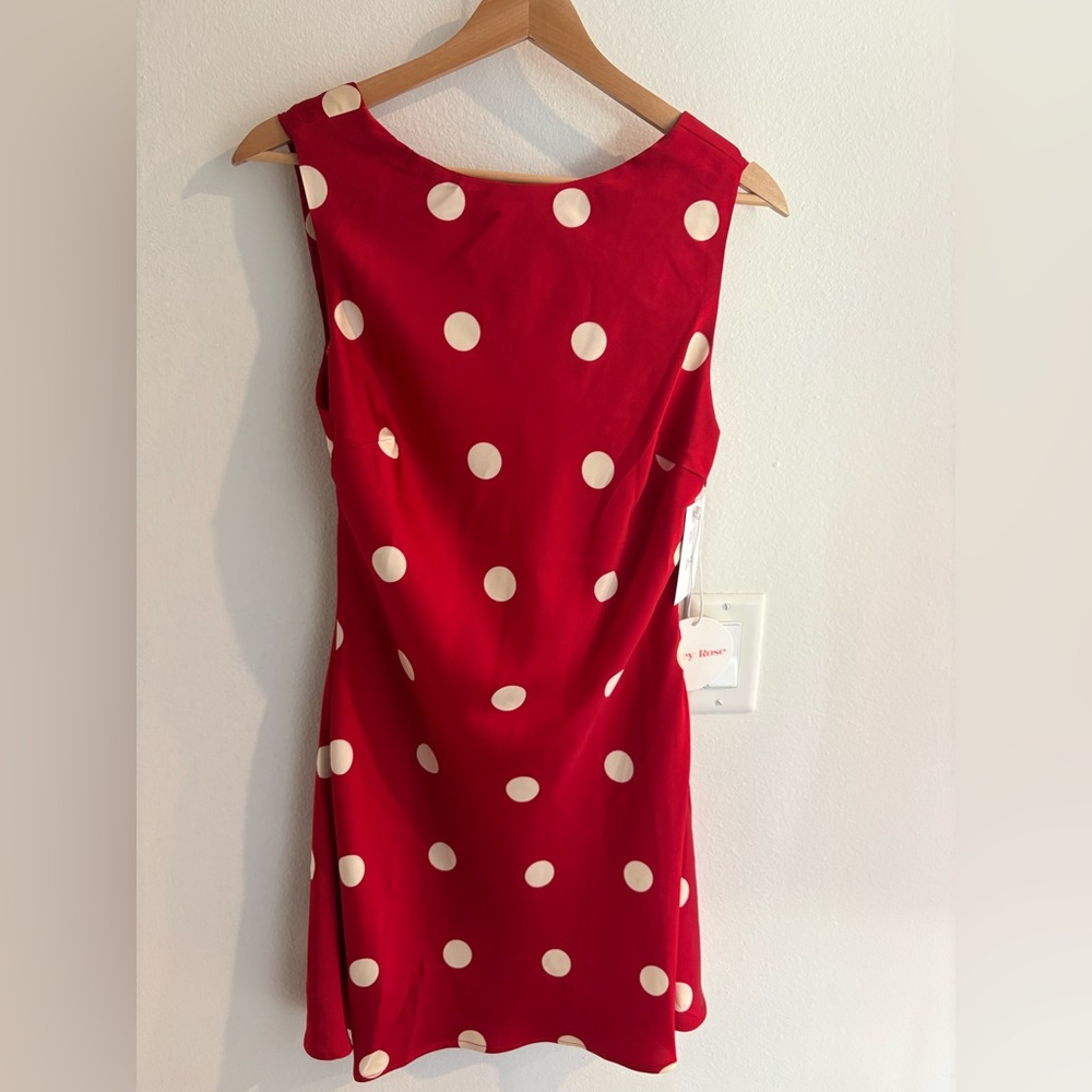 Red and White Polka Dot Mini Dress - Picture 2 of 3